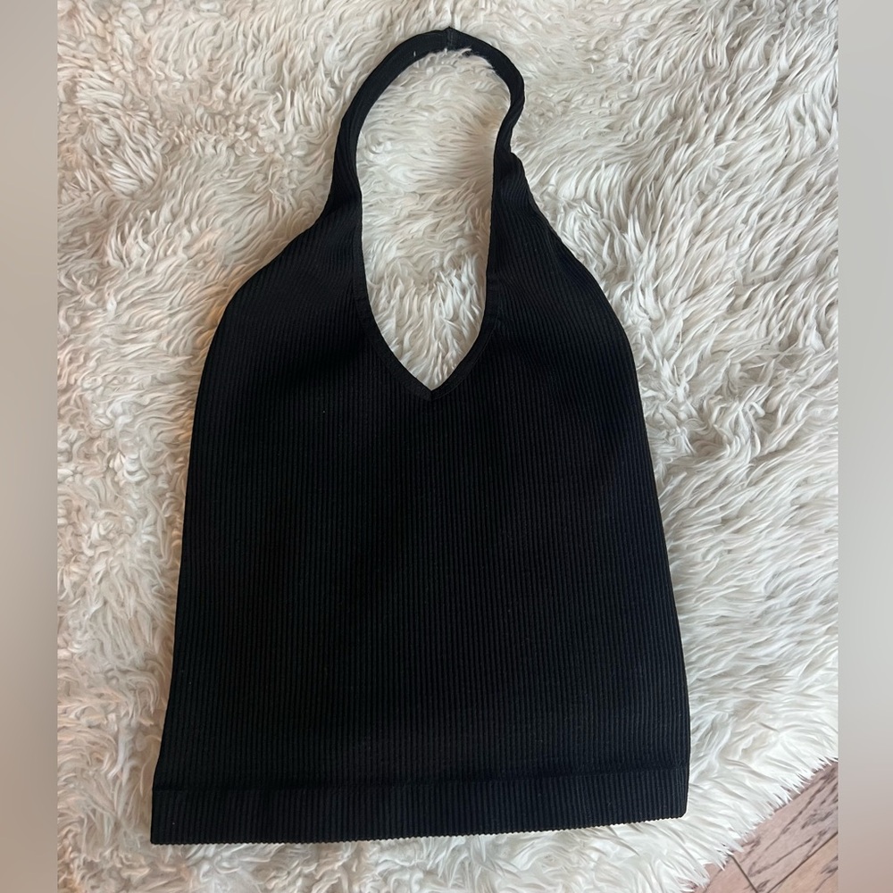 Urban Outfitters Black Ribbed Halter Top